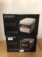 ROBERTS SOUND 48 DAB/DAB+/FM STEREO CLOCK RADIO WITH CD, BLUETOOTH, USB PLAYBACK/CHARGING - WHITE: LOCATION - B RACK