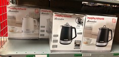 QUANTITY OF ITEMS TO INCLUDE MORPHY RICHARDS ILLUMINATION 1.7L JUG KETTLE, RAPID BOIL, BOIL DRY PROTECTION, PULL OFF LID, LIMESCALE FILTER, EASY VIEW WINDOW, 360 CORDLESS BASE, STAINLESS STEEL, BLACK