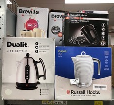 QUANTITY OF ITEMS TO INCLUDE RUSSELL HOBBS DESIRE ELECTRIC HAND MIXER WITH 5 SPEEDS & TURBO SETTING, 2 CHROME PLATED BEATERS & 2 CHROME PLATED DOUGH HOOKS INC, ALL DISHWASHER SAFE, EASY RELEASE BUTTO