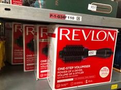 QUANTITY OF ITEMS TO INCLUDE REVLON ONE-STEP HAIR DRYER AND VOLUMIZER FOR MID TO LONG HAIR (ONE-STEP, 2-IN-1 STYLING TOOL, IONIC AND CERAMIC TECHNOLOGY, UNIQUE OVAL DESIGN) RVDR5222: LOCATION - E RAC