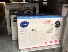 QUANTITY OF ITEMS TO INCLUDE VTECH VM818HD BABY MONITOR WITH CAMERA,HD NO-GLARE NIGHT VISION,VIDEO BABY MONITOR WITH 5'' 720P HD DISPLAY,NIGHT LIGHT,110°WIDE-ANGLE VIEW,TRUE-COLOUR DAY VISION 300M RA