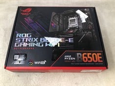 ASUS ROG STRIX B650E-E GAMING WIFI AMD RYZEN AM5 ATX MOTHERBOARD, 16 + 2 POWER STAGES, DDR5, FOUR M.2 SLOTS, PCIE 5.0, WIFI 6E, 2.5G LAN, USB 3.2 GEN 2X2 TYPE-C REAR I/O PORT, AND AURA SYNC RGB.: LOC