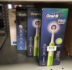 QUANTITY OF ITEMS TO INCLUDE ORAL-B PRO JUNIOR KIDS ELECTRIC TOOTHBRUSH, 1 TOOTHBRUSH HEAD, 3 MODES WITH KID-FRIENDLY SENSITIVE MODE, FOR AGES 6+, 2 PIN UK PLUG, GREEN: LOCATION - F RACK