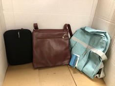 QUANTITY OF BAGS TO INCLUDE VERA PELLE BROWN LEATHER BAG: LOCATION - A RACK