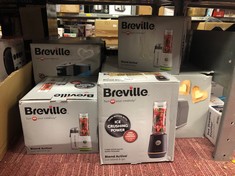 QUANTITY OF ITEMS TO INCLUDE BREVILLE BLEND ACTIVE PERSONAL BLENDER & SMOOTHIE MAKER | 350W | 1 PORTABLE BLEND ACTIVE BOTTLE (600ML) | LEAK PROOF LID | BLACK & GOLD [VBL251]: LOCATION - G RACK