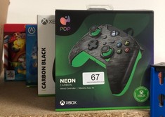 QUANTITY OF ITEMS TO INCLUDE PDP WIRED CONTROLLER XBOX SERIES X - NEON CARBON: LOCATION - A RACK