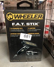 WHEELER F.A.T. STIX WITH 12 SCREWDRIVER BITS, 5 TORQUE LIMITERS, AND STORAGE CASE FOR FIREARM BUILDING AND MAINTENANCE.: LOCATION - I RACK