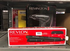 QUANTITY OF ITEMS TO INCLUDE REVLON SMOOTHSTAY COCONUT OIL-INFUSED HAIR STRAIGHTENER (25MM TRIPLE-COATED CERAMIC PLATES, FLOATING PLATES WITH ROUNDED EDGES, CUSTOMIZABLE TEMPERATURE UP TO 235°C) RVST