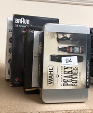 QUANTITY OF ITEMS TO INCLUDE WAHL AND PEAKY BLINDERS BEARD TRIMMER GIFT SET, BATTERY POWERED TRIMMER, MEN’S STUBBLE TRIMMERS, FACIAL HAIR TRIMMING, BEARD SHAMPOO, BEARD CARE, MEN’S GROOMING: LOCATION