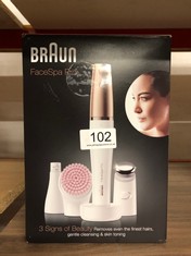 BRAUN FACESPA PRO 912 FACE EPILATOR WHITE/BRONZE – 3-IN-1 FACIAL EPILATOR, CLEANING AND FIRMING SYSTEM FOR SALON BEAUTY AT HOME WITH 3 EXTRAS.: LOCATION - A