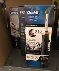 QUANTITY OF HEALTH & BEAUTY ITEMS TO INCLUDE ORAL-B PRO 3 ELECTRIC TOOTHBRUSH FOR ADULTS, 1 TOOTHBRUSH HEAD WITH CHARCOAL INFUSED BRISTLES, 3 MODES WITH TEETH WHITENING, 2 PIN UK PLUG, 3000, BLACK: L