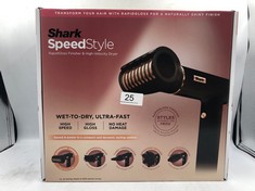 SHARK SPEEDSTYLE IONIC HAIR DRYER & STYLER WITH RAPID GLOSS FINISH WITH STORAGE BAG & HAIR CLIPS, 5 STYLERS, FOR ALL HAIR TYPES, ULTRA FAST DRYING, SMOOTHS FLYAWAYS, NO HEAT DAMAGE, BLACK/COPPER.: LO