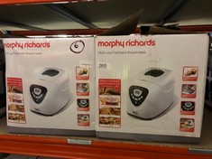 2 X MORPHY RICHARDS FASTBAKE BREADMAKER, 12 PROGRAMMES, 1.5LB, 2LB LOAF SIZES, 13 HOUR DELAY TIMER, KEEP WARM, 48281: LOCATION - B