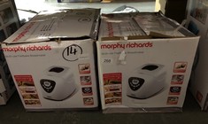 2 X MORPHY RICHARDS FASTBAKE BREADMAKER, 12 PROGRAMMES, 1.5LB, 2LB LOAF SIZES, 13 HOUR DELAY TIMER, KEEP WARM, 48281: LOCATION - B