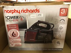 MORPHY RICHARDS 332013 BLACK-332013 POWER ELITE STEAM GENERATOR, CERAMIC, 2400 W, BLACK & RED.: LOCATION - B