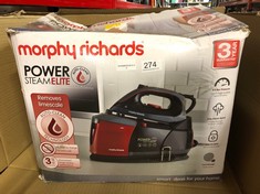 MORPHY RICHARDS 332013 BLACK-332013 POWER ELITE STEAM GENERATOR, CERAMIC, 2400 W, BLACK & RED: LOCATION - B