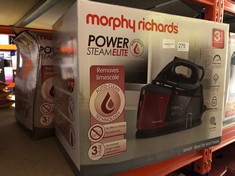 2 X MORPHY RICHARDS 332013 BLACK-332013 POWER ELITE STEAM GENERATOR, CERAMIC, 2400 W, BLACK & RED: LOCATION - B