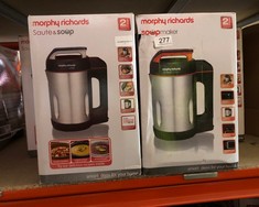 QUANTITY OF KITCHEN & APPLIANCES ITEMS TO INCLUDE MORPHY RICHARDS 1.6L SAUTÉ & SOUP MAKER, 4 SETTINGS, PAUSE FUNCTION, LED CONTROL PANEL, NON-STICK COATED JUG, DETACHABLE POWER CORD, STAINLESS STEEL,