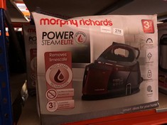 2 X MORPHY RICHARDS 332013 BLACK-332013 POWER ELITE STEAM GENERATOR, CERAMIC, 2400 W, BLACK & RED: LOCATION - B