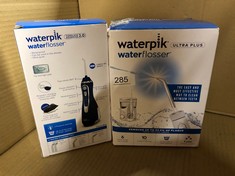 WATERPIK CORDLESS ADVANCED WATER FLOSSER, 3 PRESSURE SETTINGS, DENTAL PLAQUE REMOVAL TOOL, IDEAL FOR TRAVEL OR SMALL BATHROOMS, USB CHARGER, BLUE, WP-583UK + WATERPIK ULTRA PLUS WATER FLOSSER : LOCAT