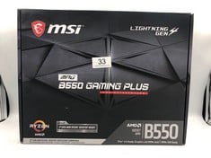 MSI MPG B550 GAMING PLUS MOTHERBOARD ATX - SUPPORTS AMD RYZEN 3RD GEN PROCESSORS, AM4, DDR4 BOOST (4400 MHZ/OC), 1X PCIE 4.0/3.0 X16, 1X PCIE 3.0 X16, 1X M.2 GEN4 X4, 1X M.2 GEN3 X4, GIGABIT LAN.: LO