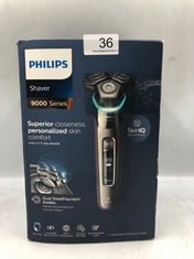 PHILIPS SHAVER SERIES 9000, WET AND DRY ELECTRIC SHAVER, DARK CHROME, WITH LIFT & CUT SHAVING SYSTEM AND SKIN IQ TECHNOLOGY, POP-UP TRIMMER, BEARD STYLER, CLEANING POD, CHARGING STAND, MODEL S9987/59