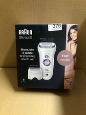 BRAUN SILK-ÉPIL 9 EPILATOR FOR WOMEN, FOR LONG-LASTING HAIR REMOVAL WITH 40 TWEEZERS, ELECTRIC SHAVER & TRIMMER, COOLING GLOVE, WET & DRY, 100% WATERPROOF, 9-710, WHITE.: LOCATION - C RACK