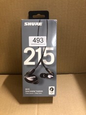 SHURE SE215 PRO WIRED EARBUDS - PROFESSIONAL SOUND ISOLATING EARPHONES, SINGLE DYNAMIC MICRODRIVER, SECURE FIT IN EAR MONITOR, PLUS CARRYING CASE AND FIT KIT - BLACK (SE215-K).: LOCATION - C RACK