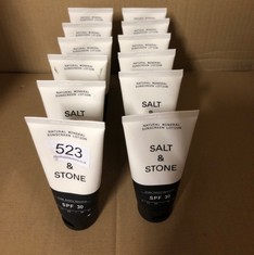 12 X SALT & STONE SPF 30 NATURAL MINERAL SUNSCREEN LOTION | MADE WITH NON-NANO ZINC OXIDE | BROAD SPECTRUM SUN PROTECTION | WATER RESISTANT & REEF SAFE | CRUELTY-FREE & VEGAN (3 FL OZ).: LOCATION - D