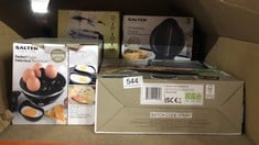 QUANTITY OF KITCHEN & APPLIANCES ITEMS TO INCLUDE SALTER EK2009 SANDWICH TOASTER,PANINI PRESS & HEALTH GRILL MARBLE NON-STICK PLATES,AUTOMATIC TEMPERATURE CONTROL,FLOATING HINGE FOLDS FLAT FOR LARGE