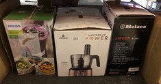 QUANTITY OF KITCHEN & APPLIANCES ITEMS TO INCLUDE PHILIPS BLENDER 3000 SERIES, PROBLEND SYSTEM, 1.9L MAXIMUM CAPACITY, 1L EFFECTIVE CAPACITY, 450W, 1 SPEED SETTING + PULSE, PLASTIC JAR, BLACK, (HR204