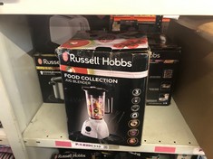 QUANTITY OF  ITEMS TO INCLUDE RUSSELL HOBBS FOOD COLLECTION 1.5L PLASTIC JUG BLENDER, 2 SPEEDS & PULSE SETTING, REMOVABLE STAINLESS STEEL BLADES FOR EASY CLEANING, POURING AND ADDING FLAP, DISHWASHER