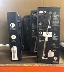 QUANTITY OF  ITEMS TO INCLUDE ORAL-B PRO 1 ELECTRIC TOOTHBRUSH FOR ADULTS WITH 3D CLEANING, 1 TOOTHBRUSH HEAD, GUM PRESSURE CONTROL, 2 PIN UK PLUG, BLACK, ELECTRIC TOOTHBRUSH & ACCESSORIES: LOCATION