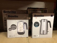 QUANTITY OF ITEMS TO INCLUDE BREVILLE EDGE LOW STEAM KETTLE | 1.7L | 3KW FAST & QUIET BOIL KETTLE | ENERGY EFFICIENT | BRUSHED STAINLESS STEEL [VKT236]: LOCATION - A