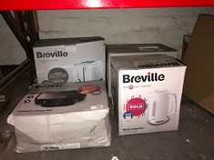 QUANTITY OF ITEMS TO INCLUDE BREVILLE BOLD WHITE ELECTRIC KETTLE | 1.7L | 3KW FAST BOIL | WHITE & SILVER CHROME [VKT257]: LOCATION - A