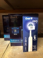 QUANTITY OF ITEMS TO INCLUDE ORAL-B SMART 6 ELECTRIC TOOTHBRUSH FOR ADULTS, APP CONNECTED HANDLE, 3 TOOTHBRUSH HEADS & TRAVEL CASE, 5 MODES, TEETH WHITENING, 2 PIN UK PLUG, 6000N: LOCATION - A