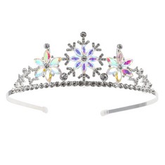 QUANTITY OF ASSORTED ITEMS TO INCLUDE FRCOLOR SNOWFLAKE RHINESTONE CROWN, CHRISTMAS SNOWFLAKE HEADBAND SNOWFLAKE TIARA KIDS PRINCESS CROWN SILVER: LOCATION - RACK B