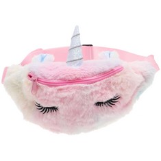 QUANTITY OF ASSORTED ITEMS TO INCLUDE TENDYCOCO KIDS BUM BAG TODDLER WAIST BAG UNICORN FANNY PACK FOR KIDS FAUX FUR PURSE GIRLS BELT BAG CUTE UNICORN BAG: LOCATION - RACK B