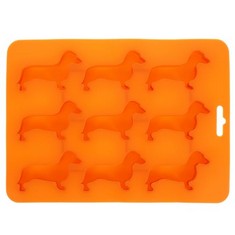 18 XDOTOOL DACHSHUND DOG SHAPED SILICONE ICE CUBE MOLDS AND TRAY - TOTAL RRP £93: LOCATION - RACK B