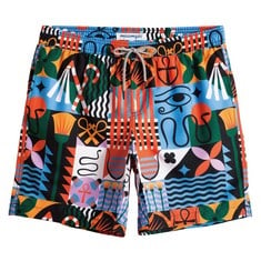 QUANTITY OF ASSORTED ITEMS TO INCLUDE MAGIC MEN'S SWIMMING SHORTS QUICK DRY TRUNKS BATHING SHORT WITH MESH LINING BEACH SWIMMING POOL,ABSTRACT ELEMENT,X-SMALL: LOCATION - RACK A