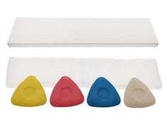 QUANTITY OF ASSORTED ITEMS TO INCLUDE JOHNNY TAILORS CHALK, 4 PCS DRESSMAKERS CHALK COLOURED SEWING CHALK TAILOR'S CHALK TRIANGLE FABRIC MARKING CHALK FOR SEWING MARKING: LOCATION - RACK B