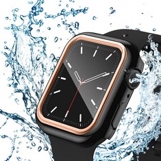 20 X RECOPPA FOR APPLE WATCH CASE 40MM SERIES 6/5/4/SE WITH WATERPROOF TEMPERED GLASS SCREEN PROTECTOR, ROSE GOLD PROTECTOR RIM FULL COVERAGE TOUCH SENSITIVE HD COVER COMPATIBLE FOR IWATCH 40MM - TOT