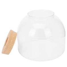 QUANTITY OF ASSORTED ITEMS TO INCLUDE ROUND GLASS JAR TERRARIUM CONTAINER: GLASS SUCCULENT PLANTER ROUND CYLINDER CONTAINER JAR WITH AIRTIGHT WOODEN STOPPER LID FOR AIR PLANT CANDLE SUCCULENTS MOSS M