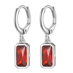 QUANTITY OF JEWELLERY TO INCLUDE SUPLIGHT 925 STERLING SILVER JULY BIRTHSTONE HOOP DANGLE EARRINGS EMERALD CUT CREATED RUBY RED DROP EARRINGS FOR WOMEN DANGLING - TOTAL RRP £485: LOCATION - RACK C