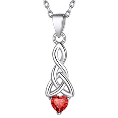 QUANTITY OF JEWELLERY TO INCLUDE RUBY NECKLACE FOR WOMEN STERLING SILVER, BIRTHSTONE JEWELRY, JULY BIRTHSTONE CELTIC KNOT PENDANT NECKLACE, IRISH KNOT NECKLACE FOR WOMEN GIRLS - TOTAL RRP £465: LOCAT