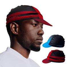 18 X LOHCA 2 PCS CYCLING CAP FOR MEN & WOMEN UNDER HELMET HAT SWEAT WICKING BIKE SKULL CAP HELMET LINER UV SUN PROTECTION FOR RUNNING SUMMER OUTDOOR SPORTS, BLUE&BLACK + RED&BLACK - TOTAL RRP £150: L