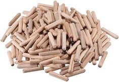 21 X 100PCS 6MM (1/4”) FLUTED WOOD DOWEL PINS, DOWELS WOODEN PIN FOR FURNITURE EASIER INSERTION STRAIGHT GROOVED PINS - TOTAL RRP £122: LOCATION - RACK A