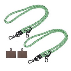 QUANTITY OF ASSORTED ITEMS TO INCLUDE SOURCING MAP PHONE LANYARD UNIVERSAL CROSSBODY POLYESTER NECK LANYARD WRIST LANYARD WITH LANYARD PATCH FOR ALL SMARTPHONE CASE GREEN WHITE STREAK 2 PACK: LOCATIO