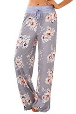 QUANTITY OF ASSORTED ITEMS TO INCLUDE INIBER WOMEN'S FLORAL WIDE LEG PAJAMA PANTS CASUAL YOGA PALAZZO DRAWSTRING LOOSE TROUSERS: LOCATION - RACK D