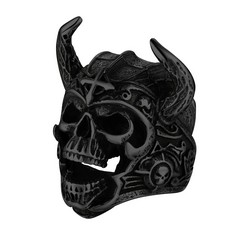 30 X RICH STEEL CHUNKY EVIL SKULL HELMET RINGS BLACK FOR MEN STAINLESS STEEL GOTHIC FATHER RING JEWELLERY GIFT - TOTAL RRP £452: LOCATION - RACK E